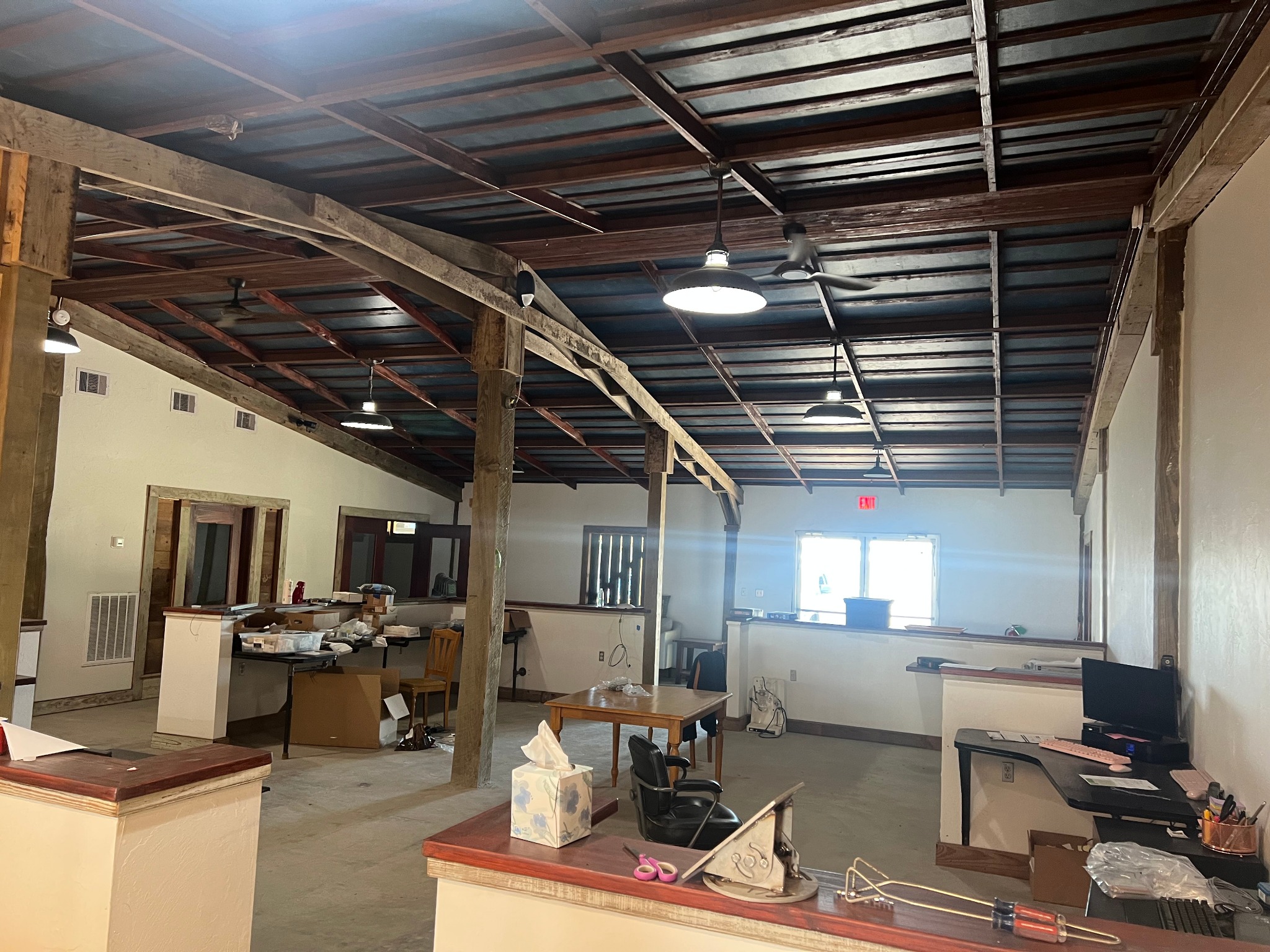 Interior beam and ceiling carpentry work