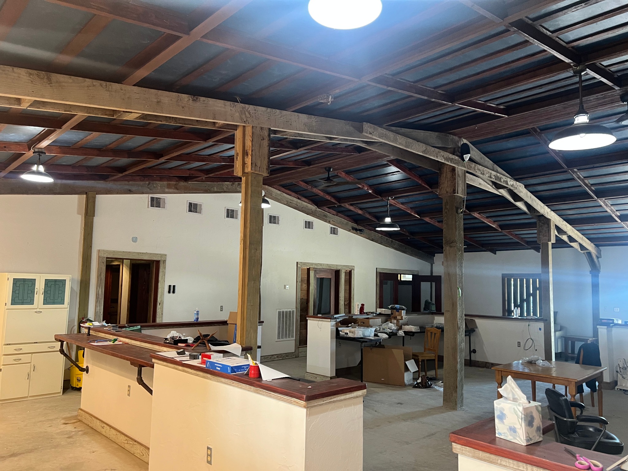 Interior beams and counter area