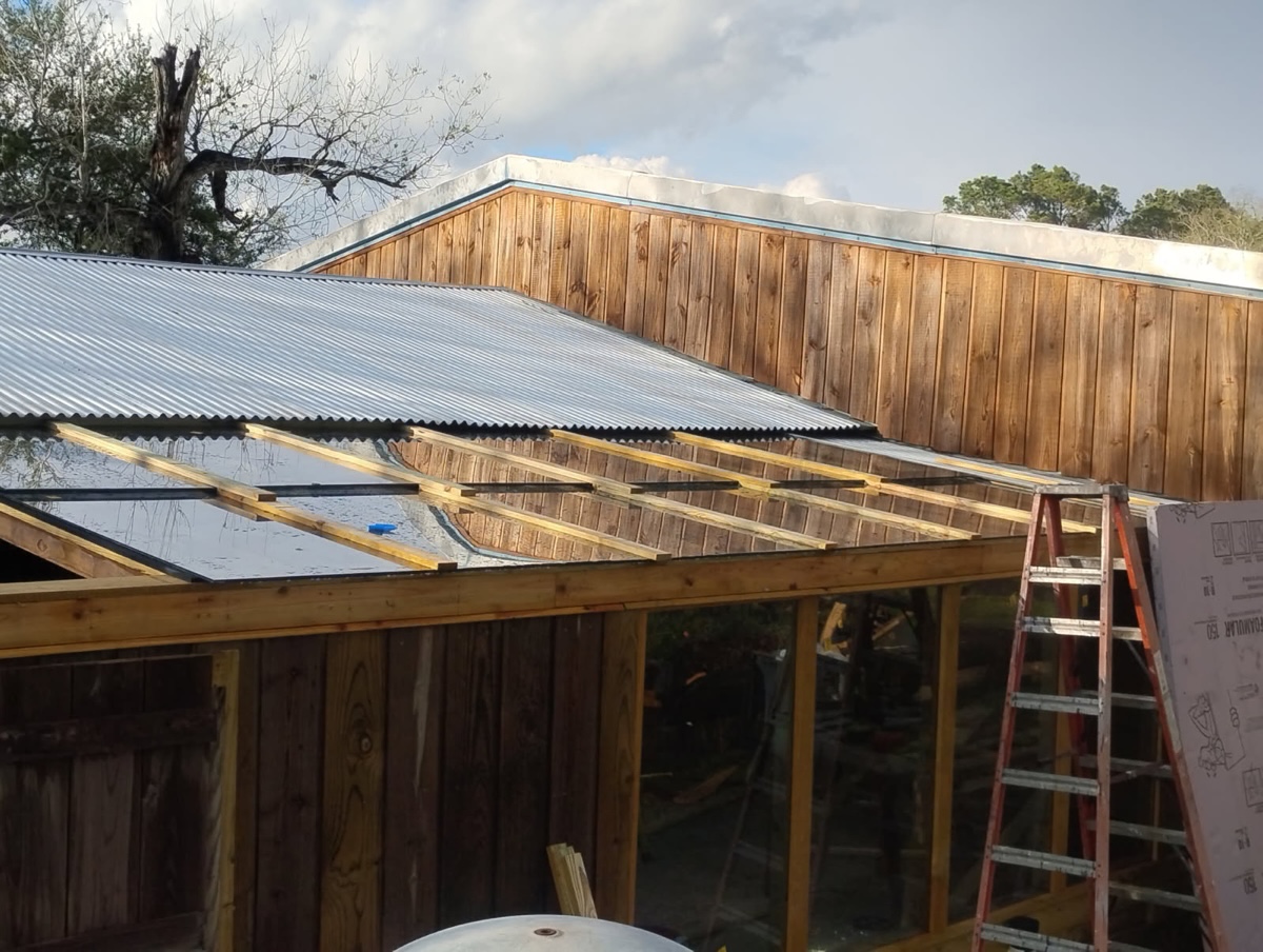 Metal roof and exterior framing work